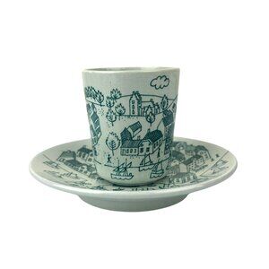 Nymolle Art Faience Hoyrup Made in Denmark Small Cup & Saucer Blue Limited Ed
